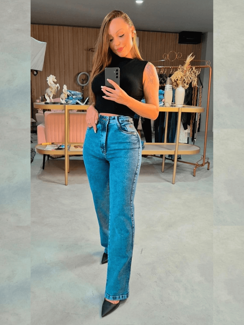 Calça Wide Leg Elastic Maria Carolina – Lady Lú