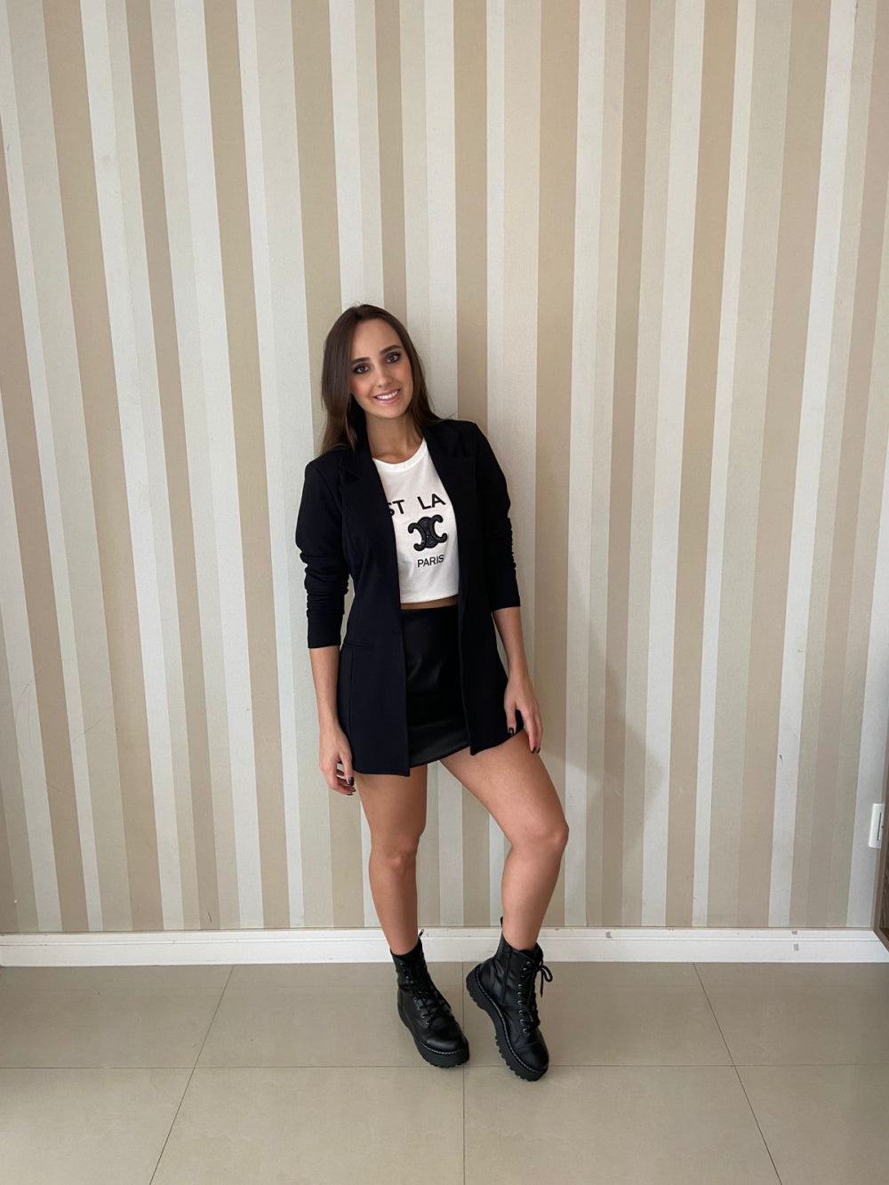 Blazer Preto Nanda - Flor Linda