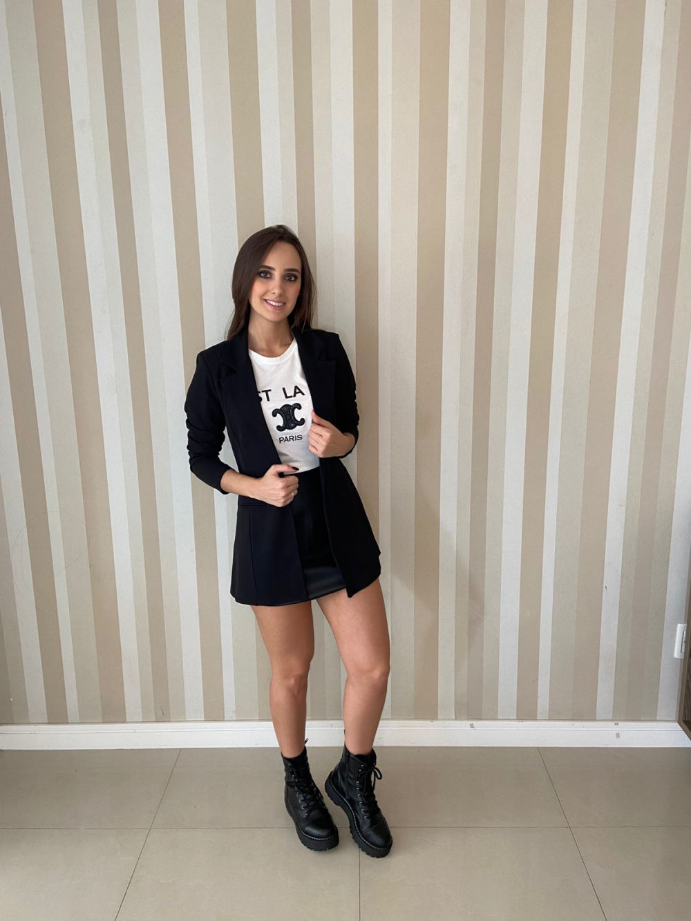 Blazer Preto Nanda - Flor Linda