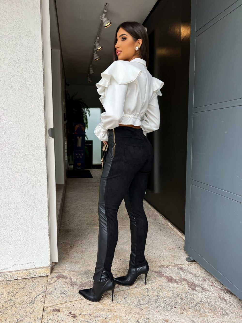 Calça preta Couro Disco - Pimpnella