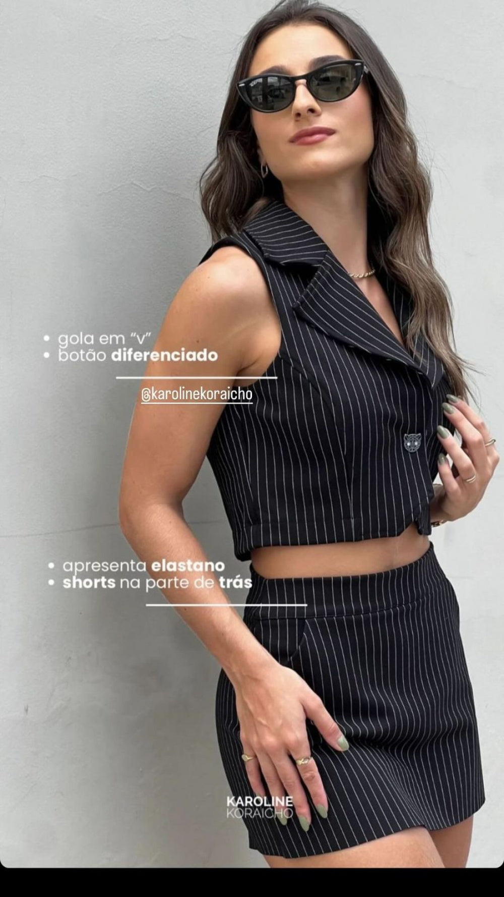 Colete Estampa Risca de Giz - Groovy