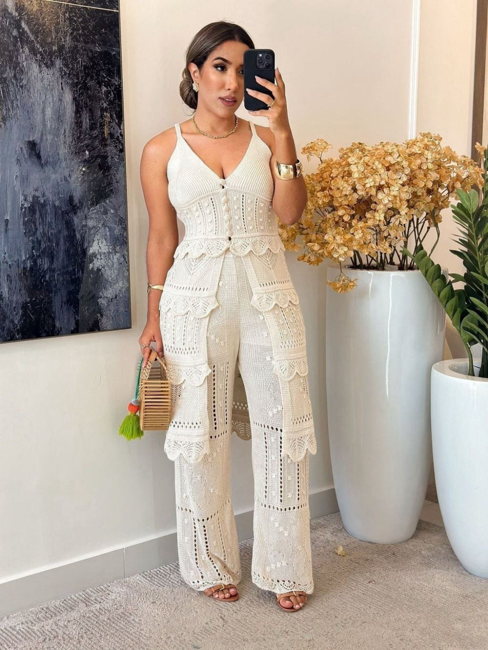 Conjunto de tricô Max Bata e calça