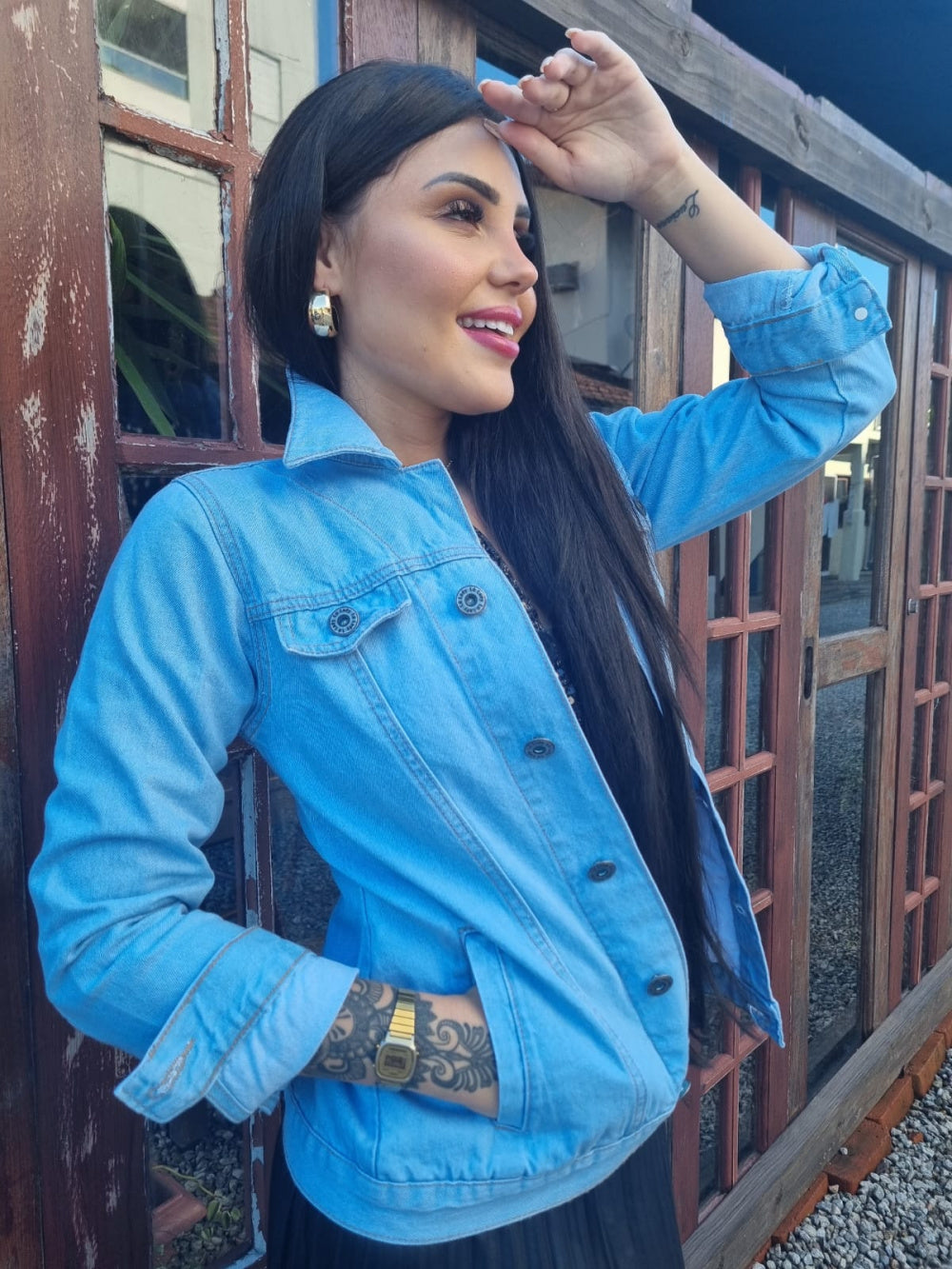 Jaqueta Jeans alongada Clara Nanda - Lady Lú