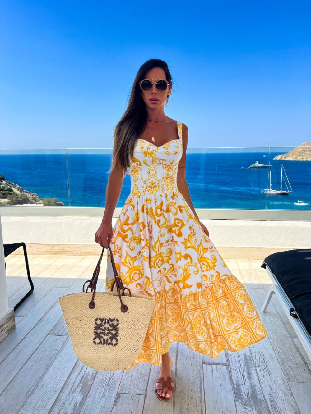 Vestido midi amarelo Giallo - Pimpnella