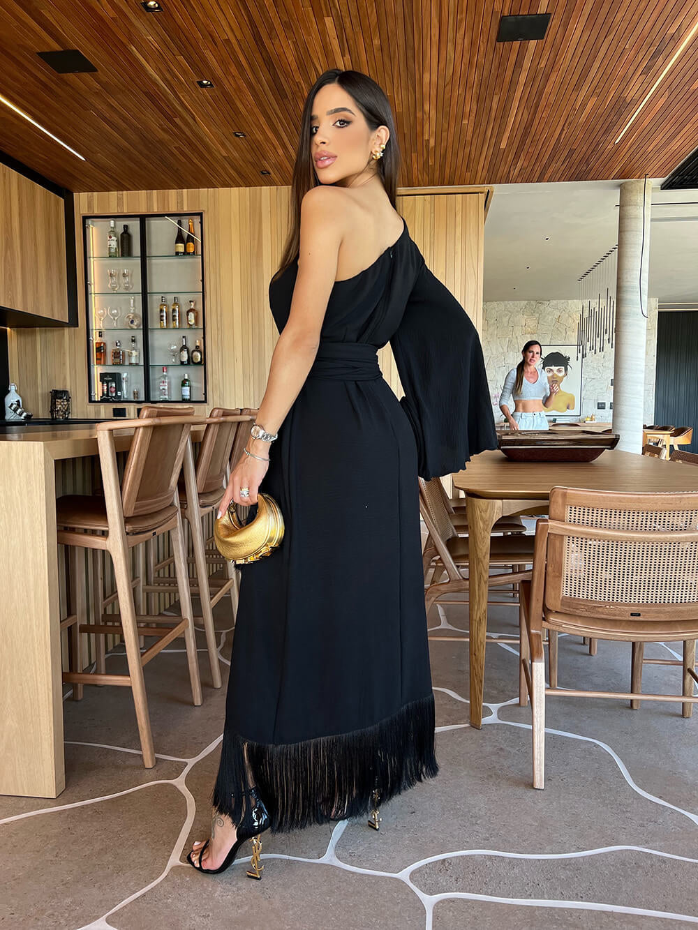 Vestido Voali midi preto - Pimpnella