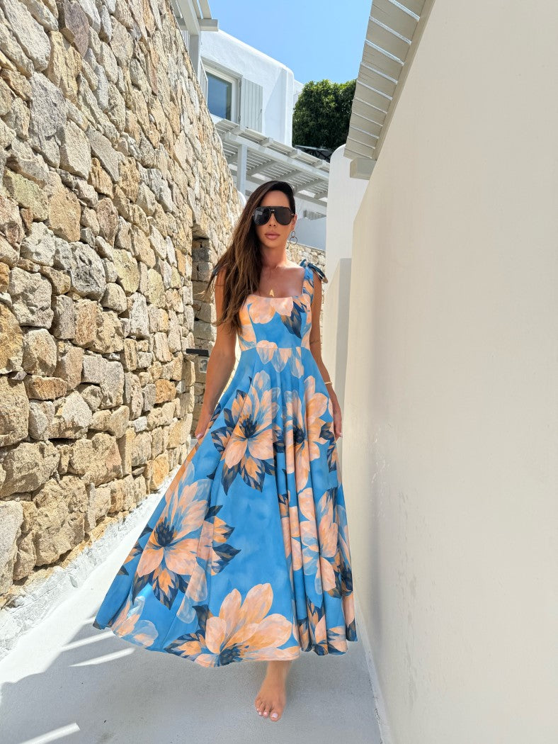 Vestido Ocean Pimpnella Midi Floral em Crepe com Bojo