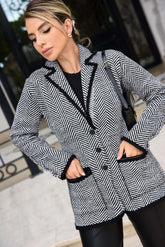 Blazer Tricot Mousse listrado