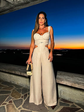 Macacão pantalona com Detalhe de Fivela Artzi - Pimpnella