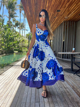 Vestido midi azul estampado The Ocean - Pimpnella