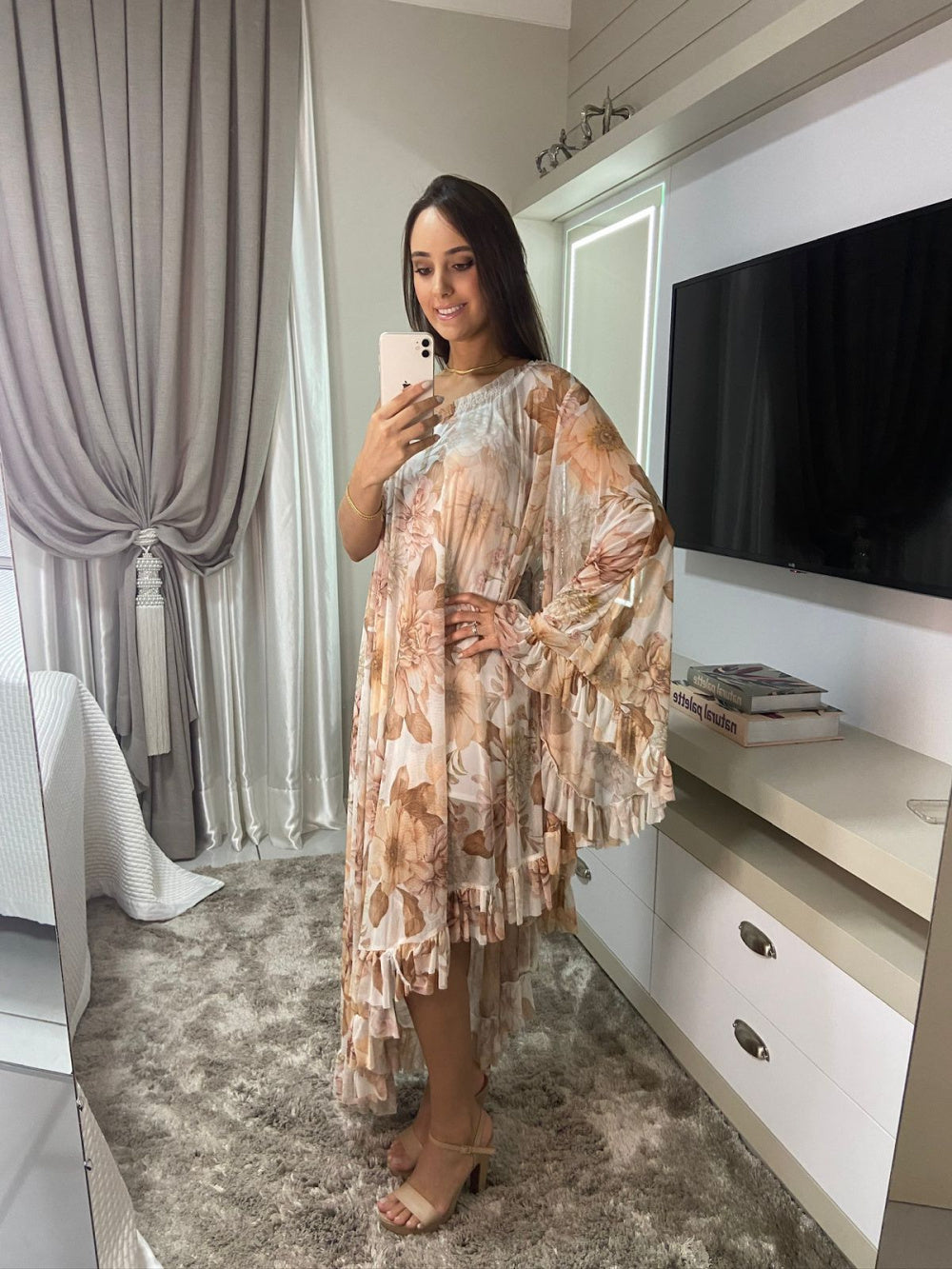 Vestido midi estampado assimétrico Provance - Pimpnella