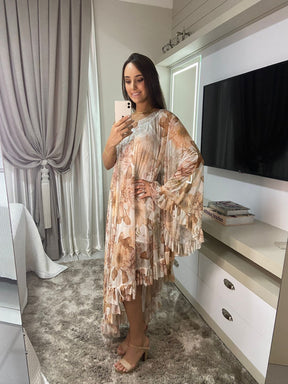 Vestido midi estampado assimétrico Provance - Pimpnella
