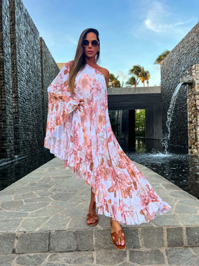 Vestido midi estampado assimétrico Provance - Pimpnella