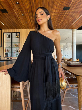 Vestido Voali midi preto - Pimpnella
